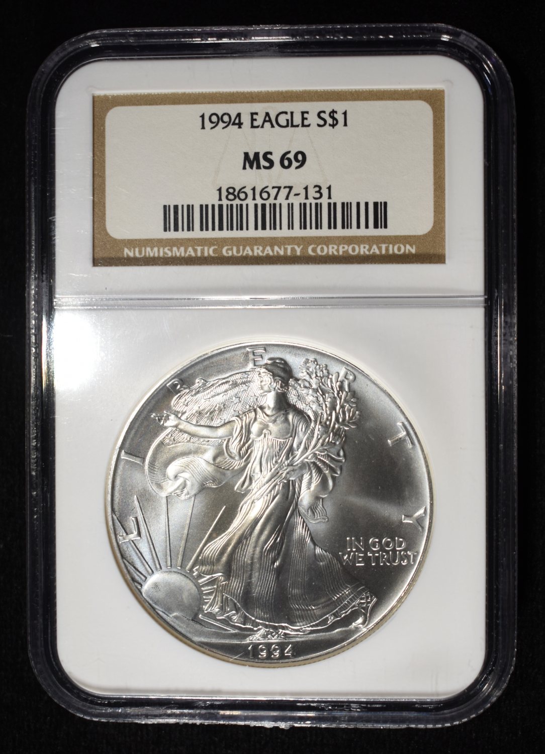 1994 AMERICAN SILVER EAGLE NGC MS69