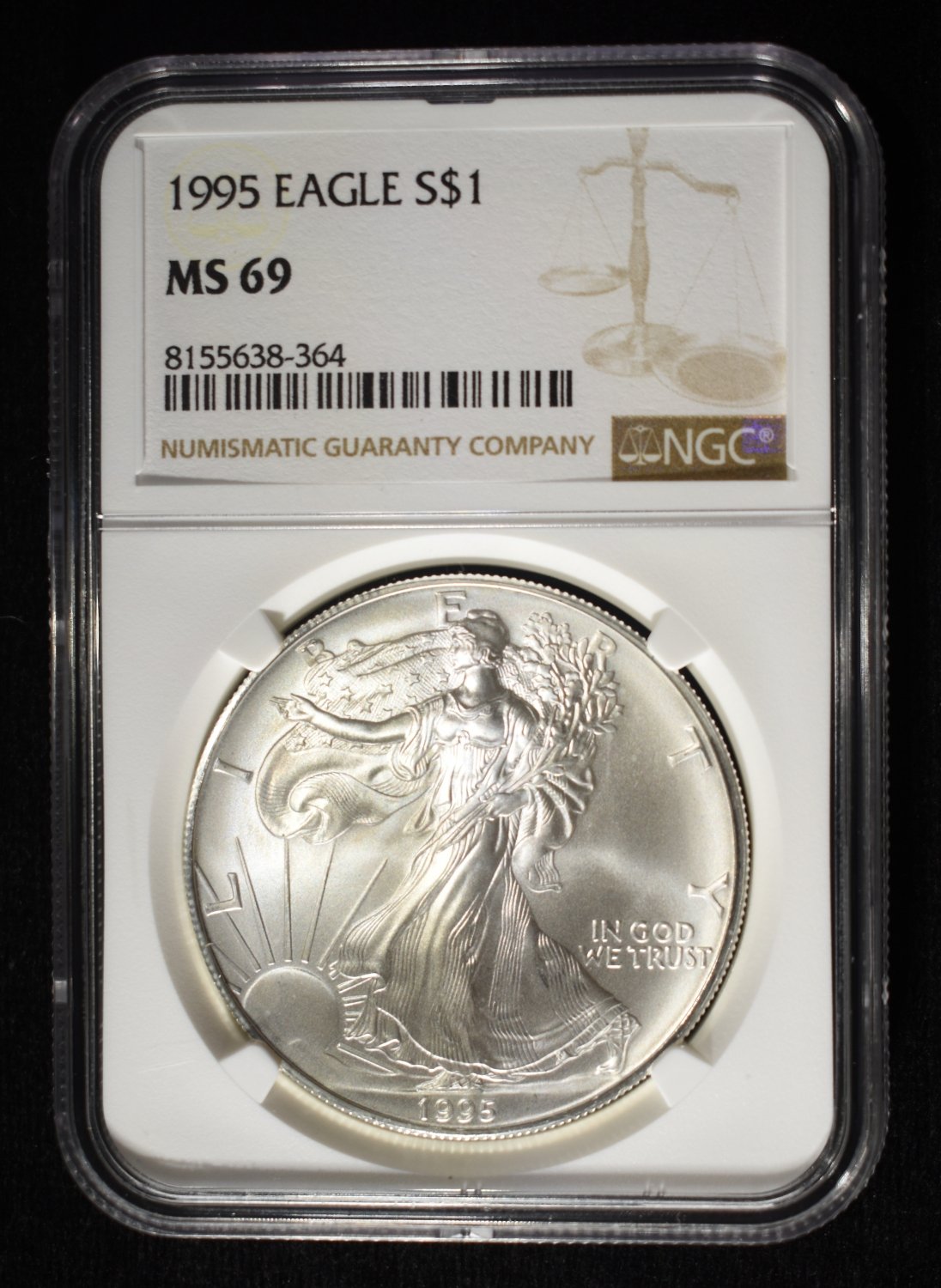 1995 AMERICAN SILVER EAGLE NGC MS69