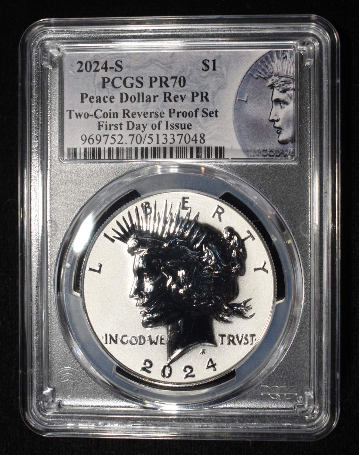 2024-S PEACE DOLLAR REV PR PCGS PR70 FDI