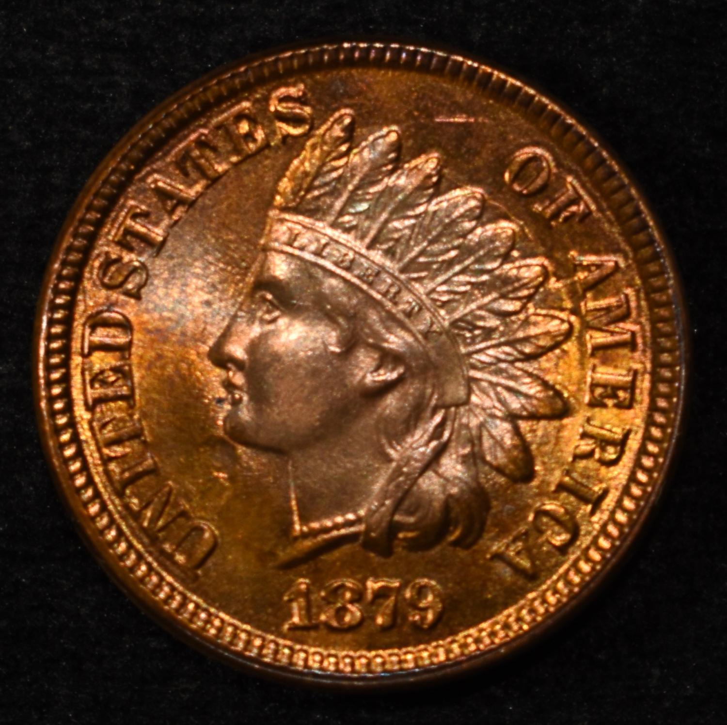 1879 INDIAN CENT GEM BU RED