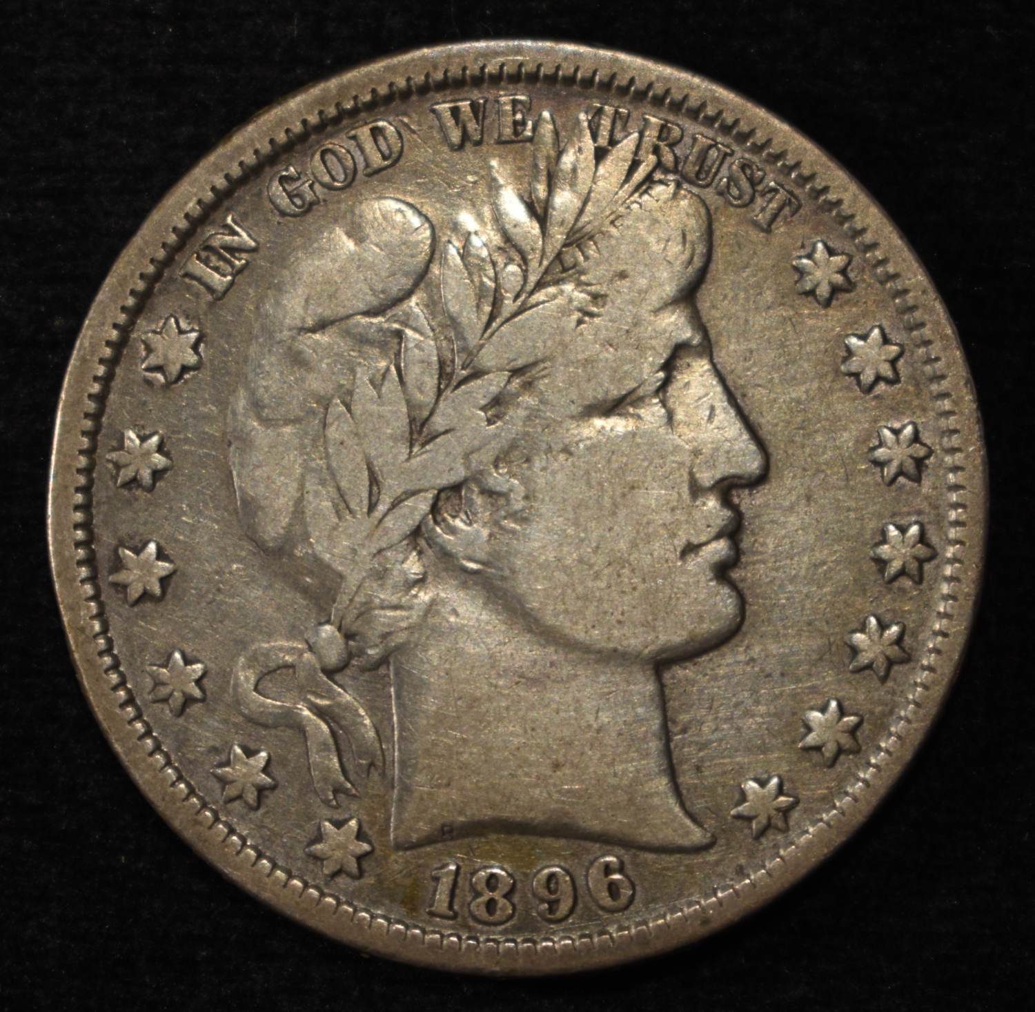 1896 BARBER HALF DOLLAR VF