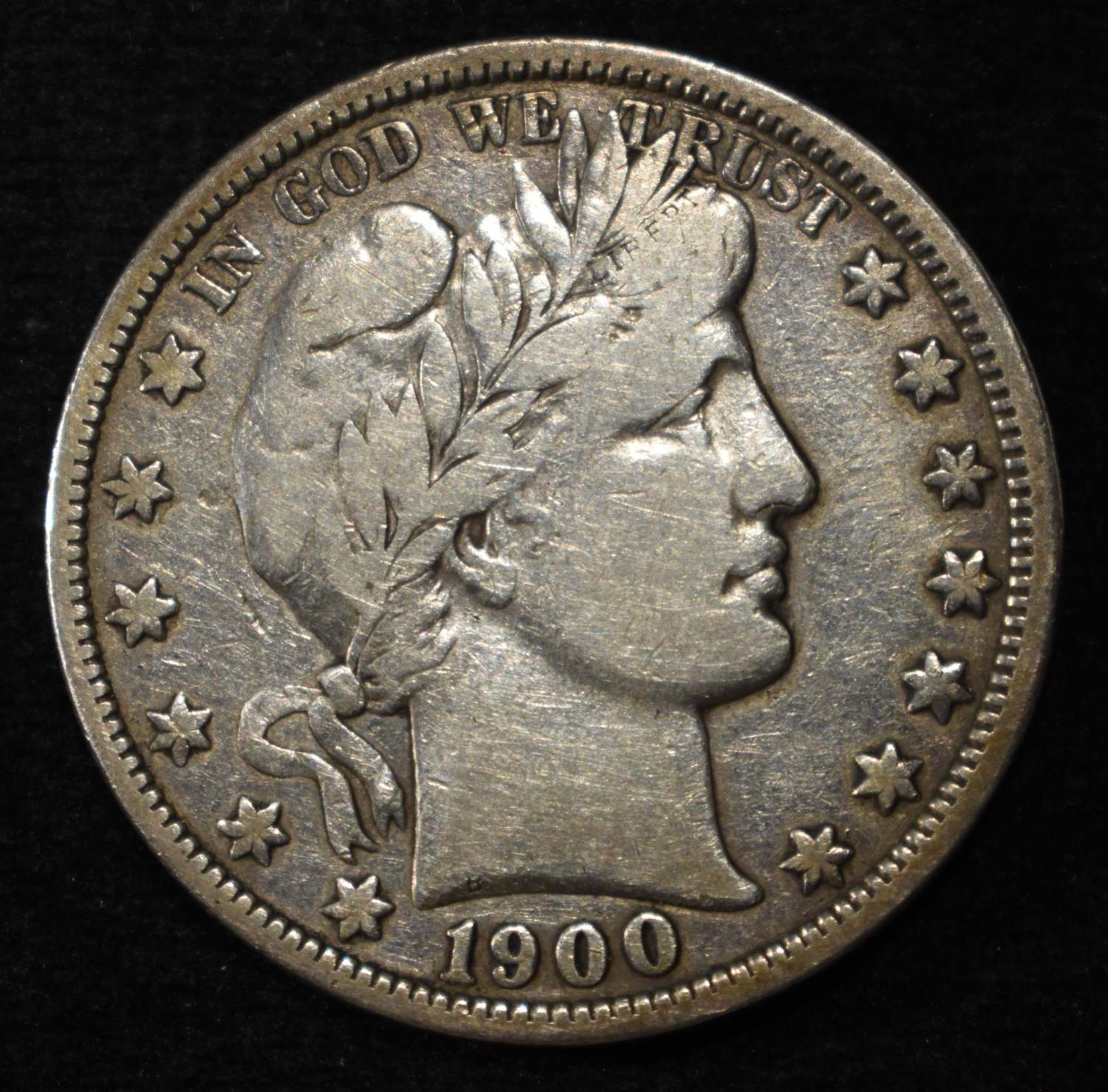 1900-O BARBER HALF DOLLAR FINE