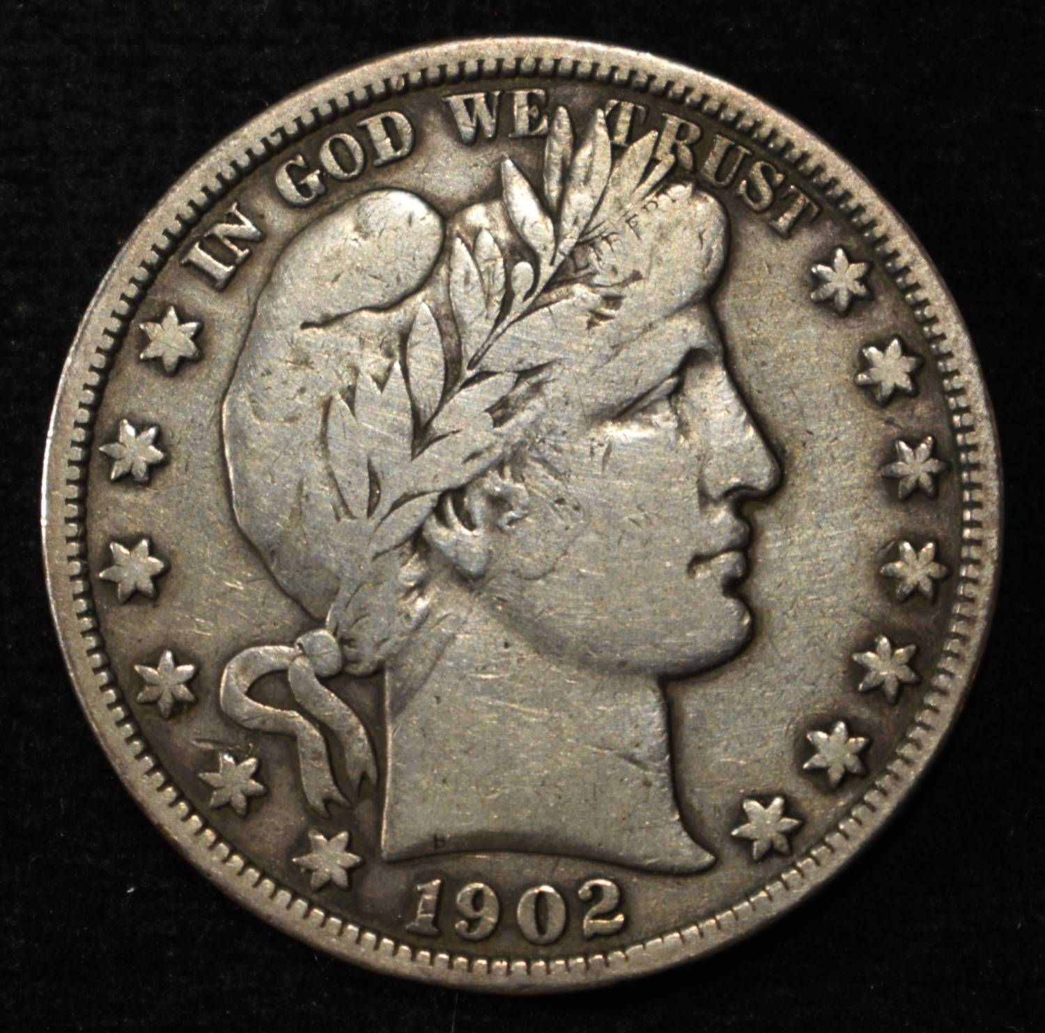 1902-S BARBER HALF DOLLAR VF