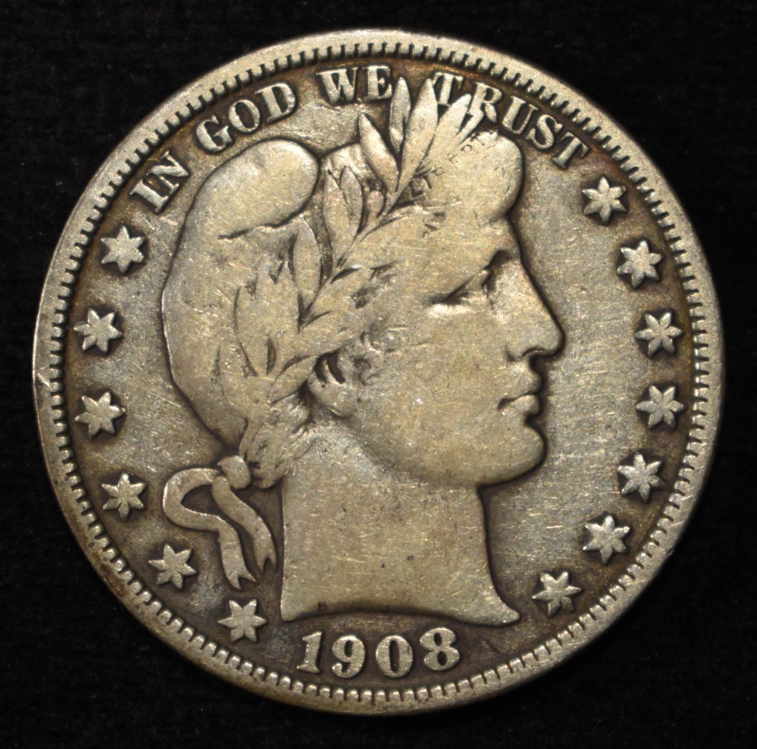 1908-O BARBER HALF DOLLAR FINE