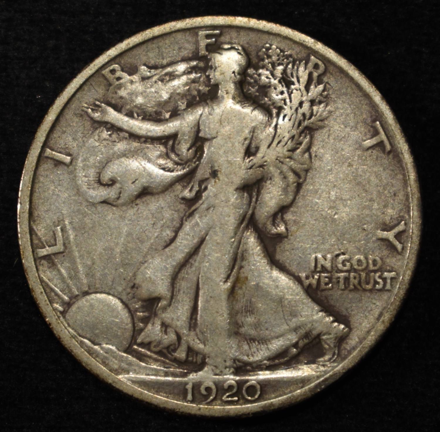 1920-D WALKING LIBERTY HALF DOLLAR VG