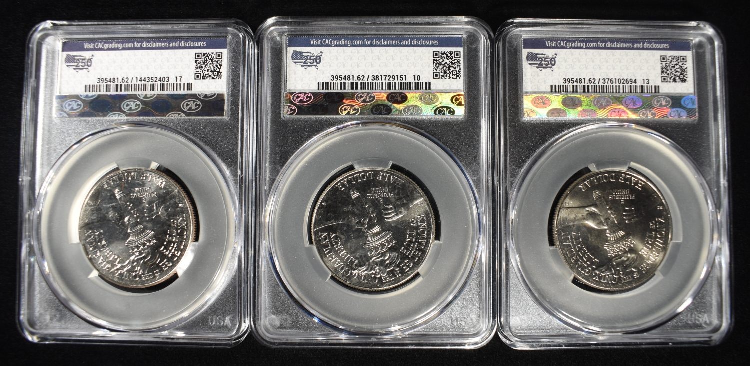 (3) 1776-2026-P ENDURING LIBERTY HALVES CAC MS62