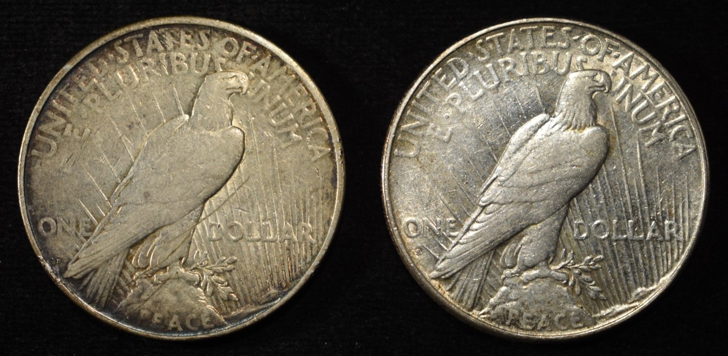 1927-D,S PEACE DOLLARS