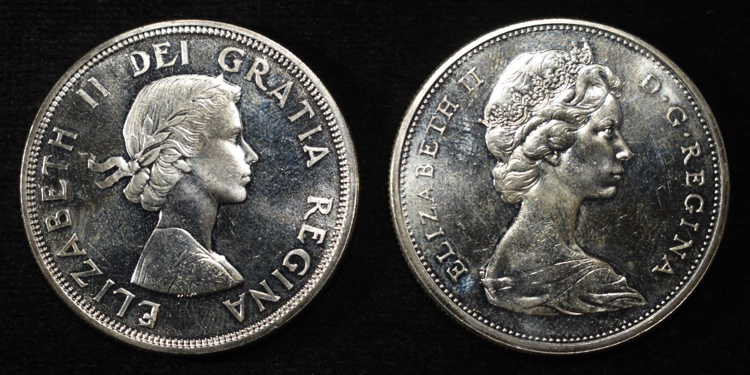 (2)80% SILVER CANADIAN DOLLARS