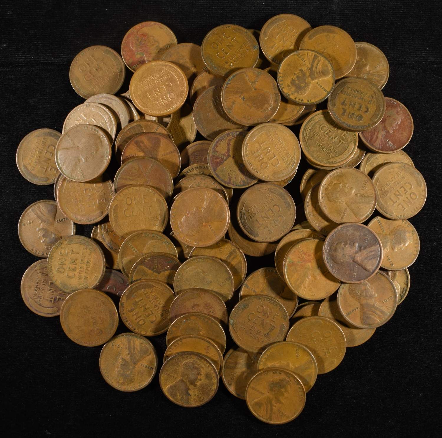 (101) WHEAT CENTS FROM THE TEENS