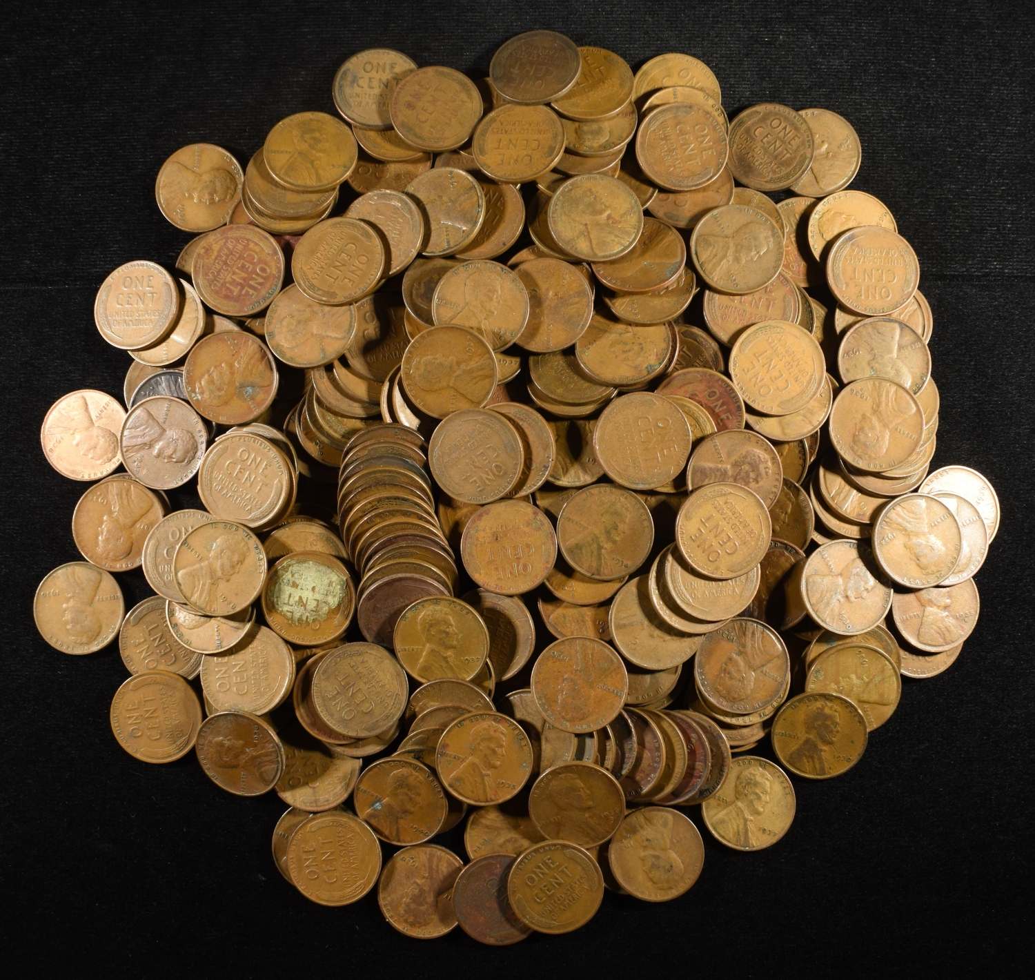 (250) WHEAT CENTS FROM THE 1930'S