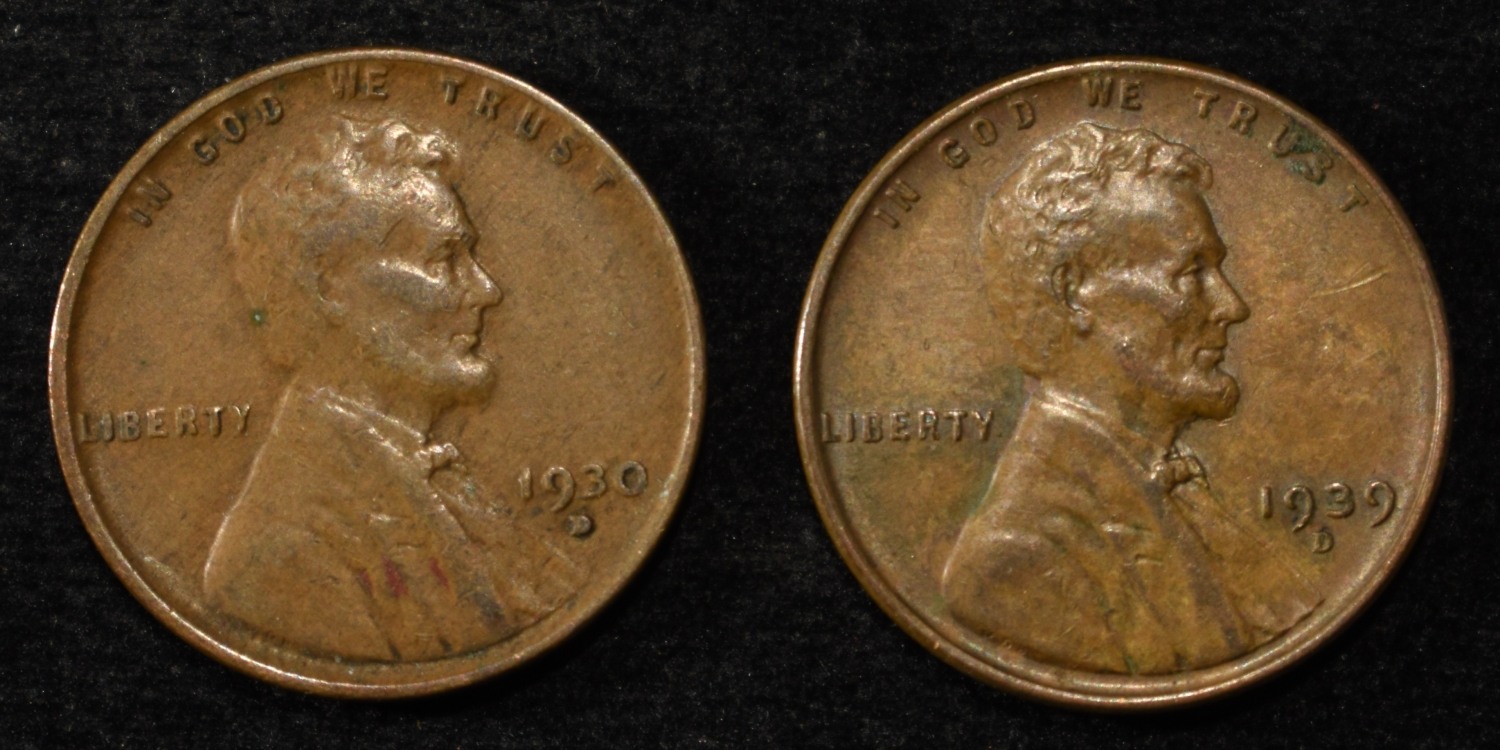 (250) WHEAT CENTS FROM THE 1930'S