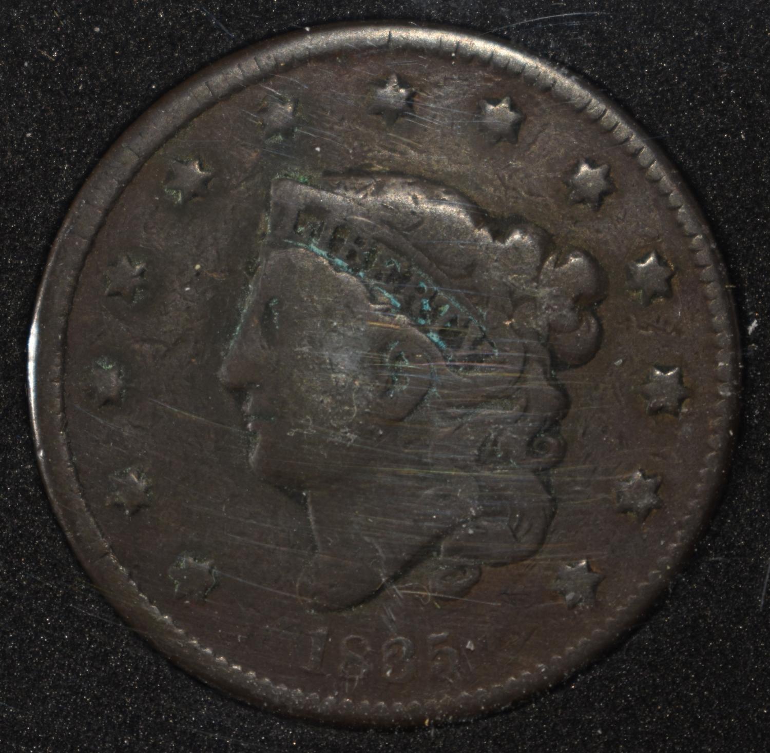 1835 CORONET HEAD LARGE CENT