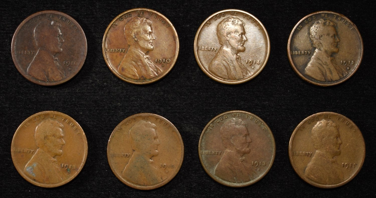 8 NICE EARLY SEMIKEY WHEAT CENTS