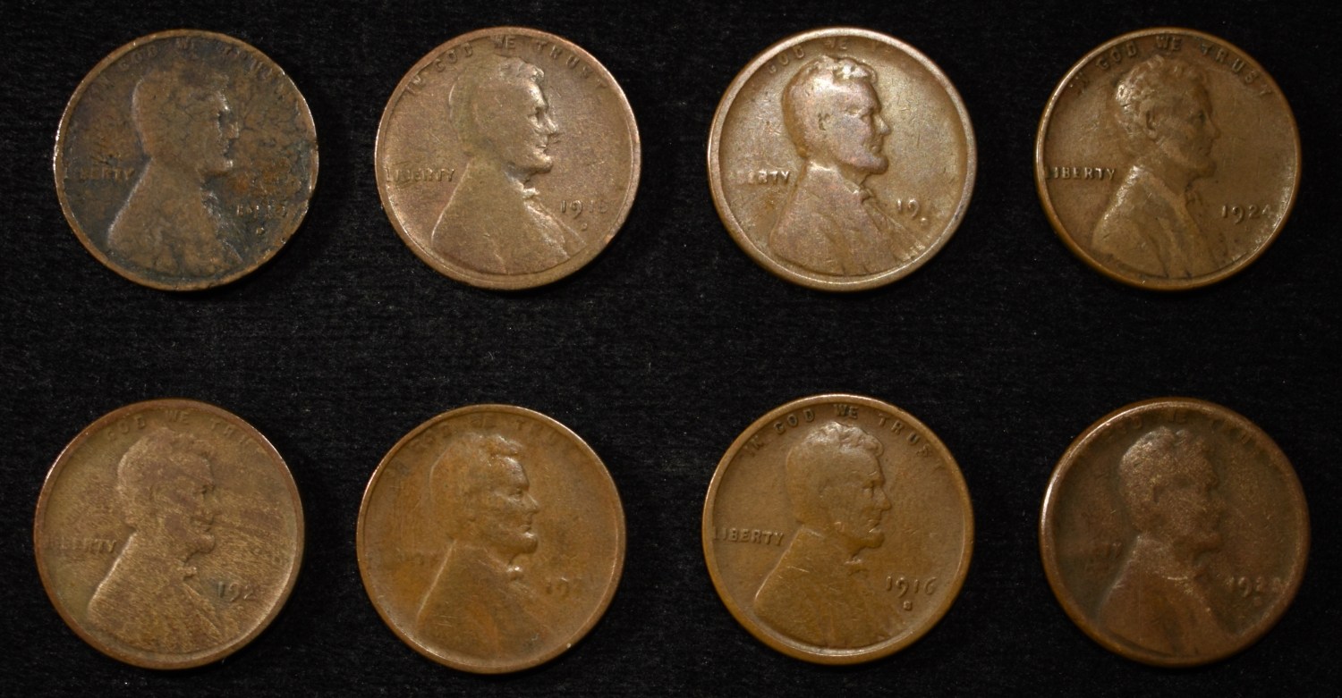 8 NICE EARLY SEMIKEY WHEAT CENTS