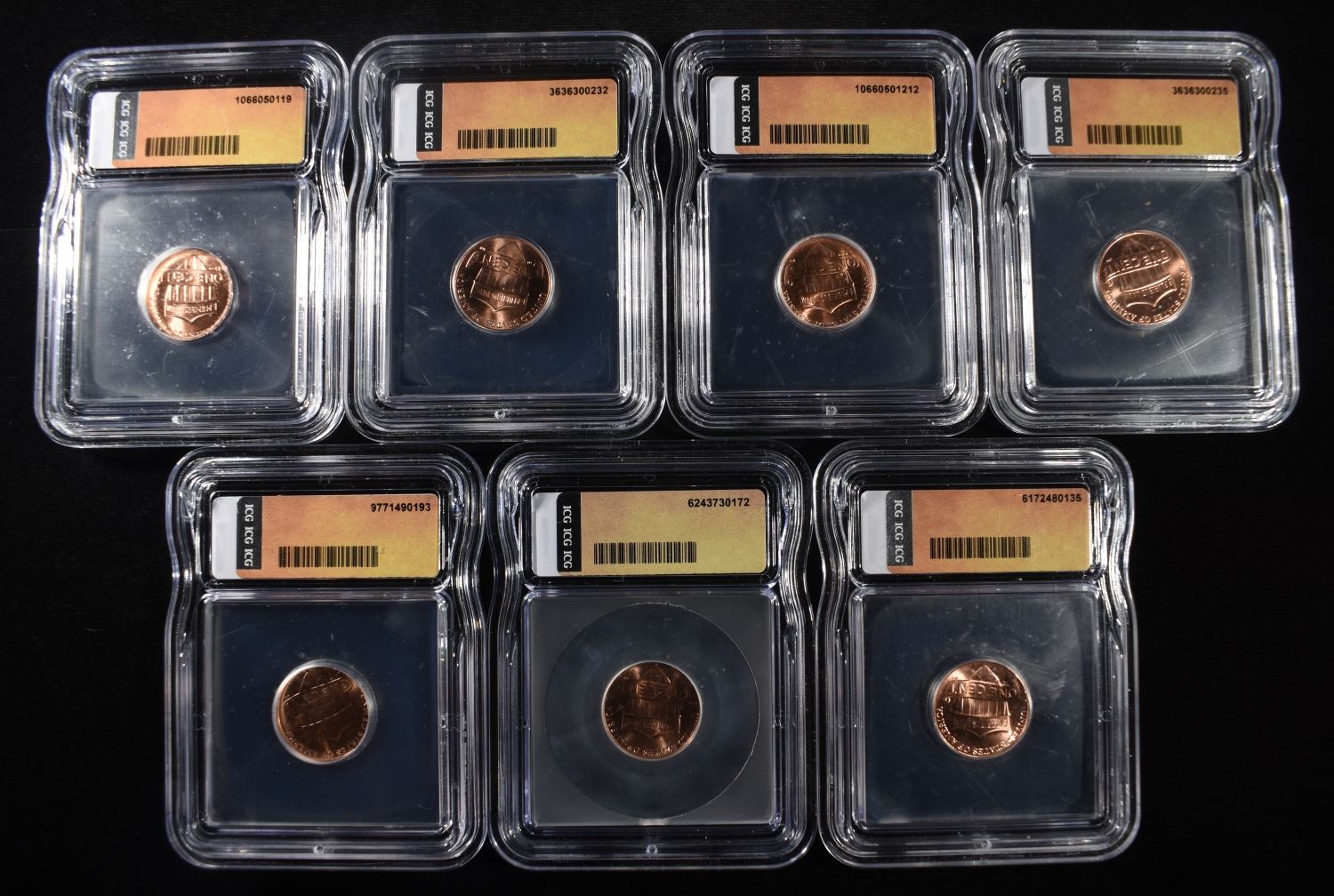 (5) 2025 & (2) 25-D SHIELD CENT ICG MS66 RD