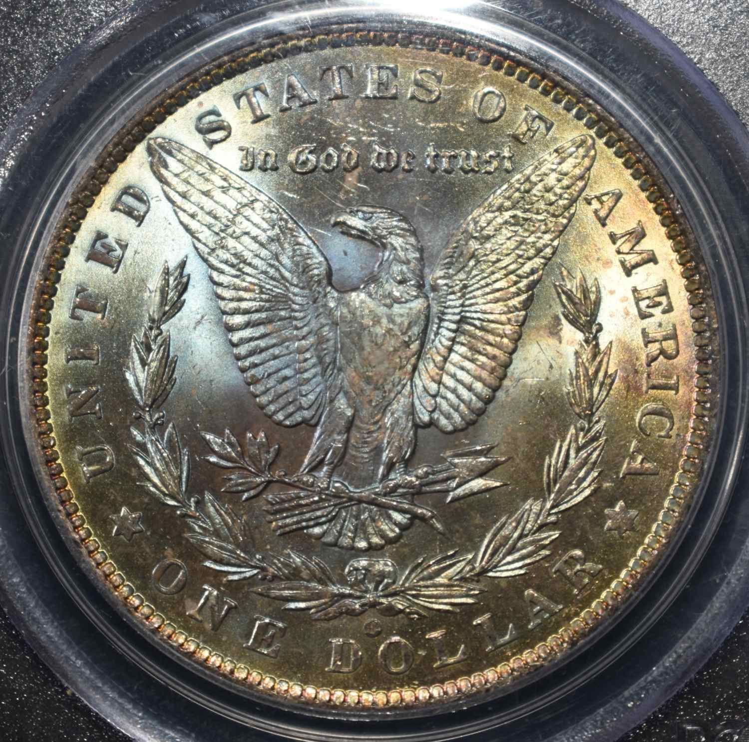 1885-O MORGAN DOLLAR PCGS MS-64 COLOR!