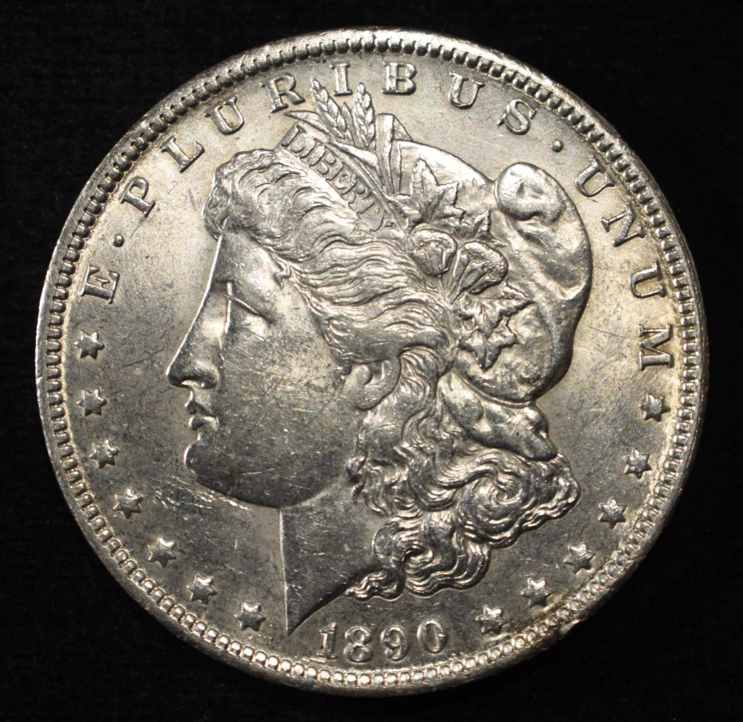 1890-O MORGAN DOLLAR AU