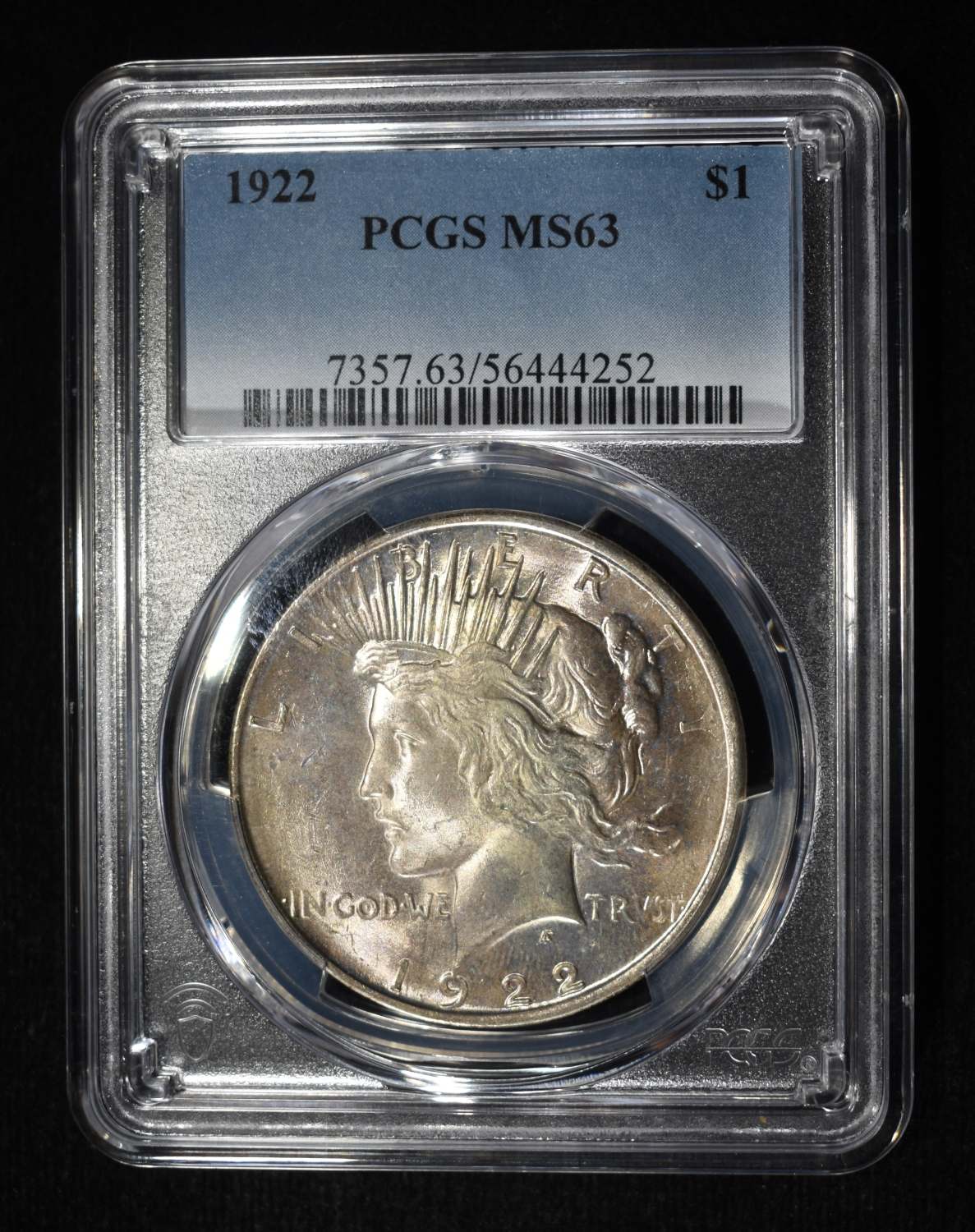 1922 PEACE DOLLAR PCGS MS-63