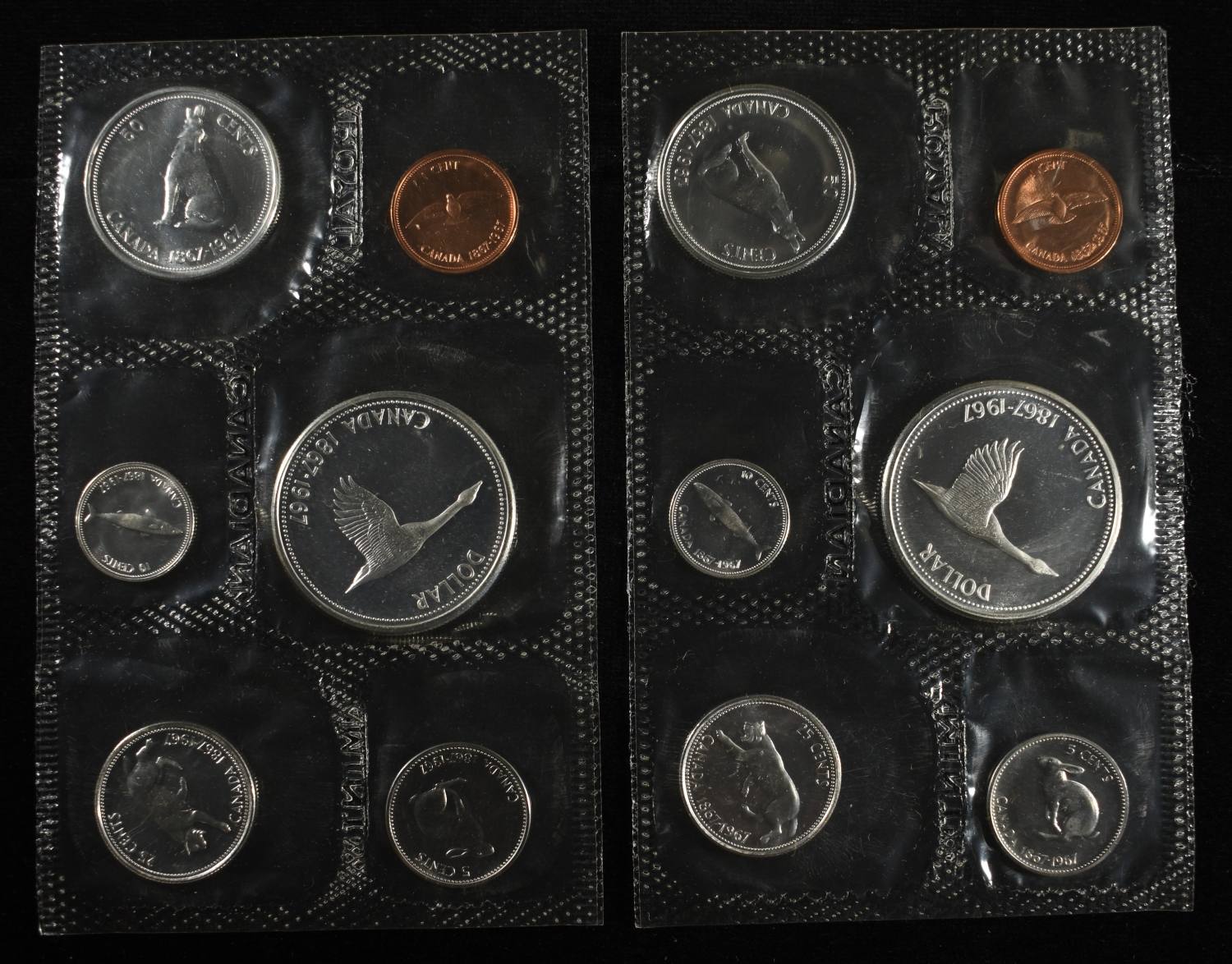 (2) 1967 CANADA PL SET