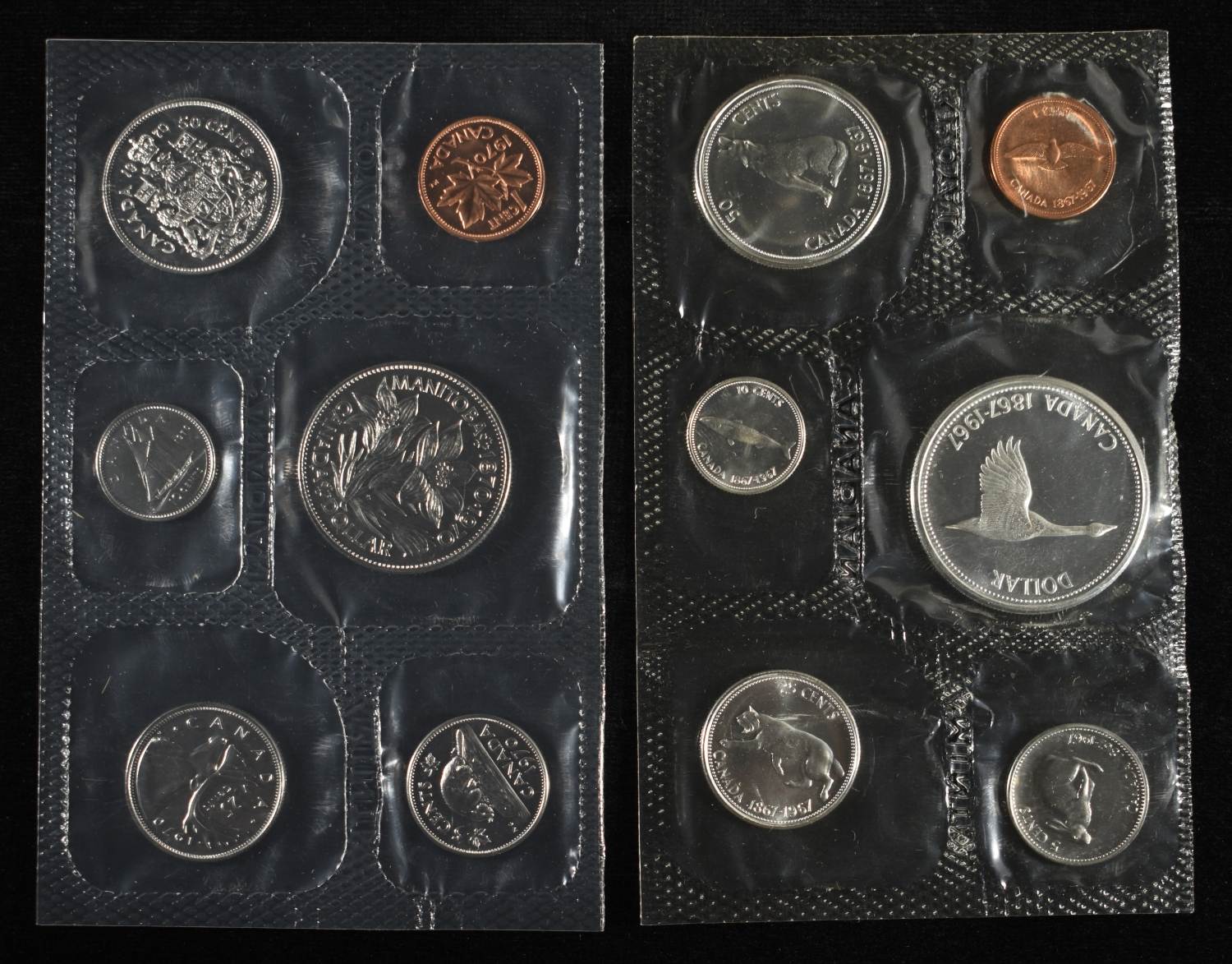 1982 $1 COIN, 1967 & (2)1969&1970 CANADA PL SET