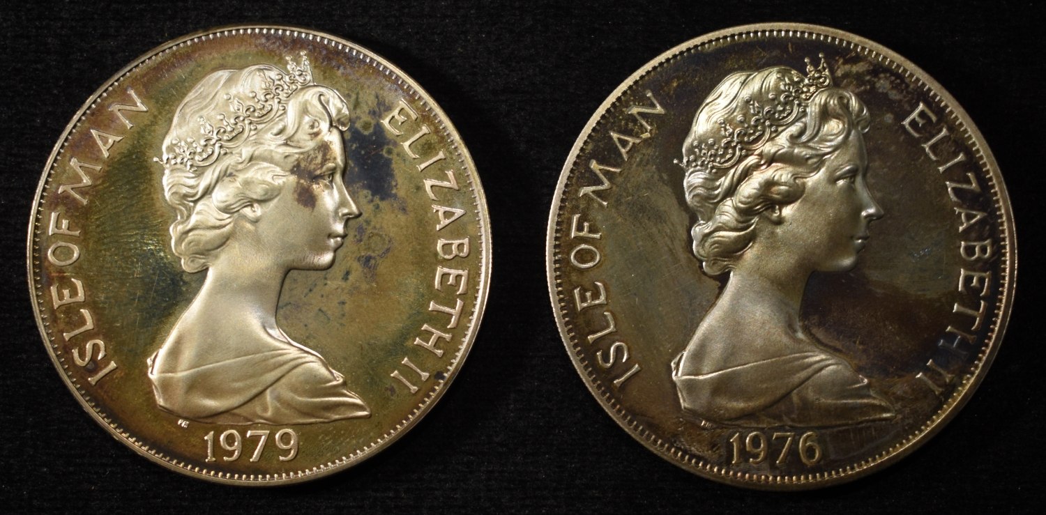 1976 & 1979 1 CROWN ISLE OF MAN