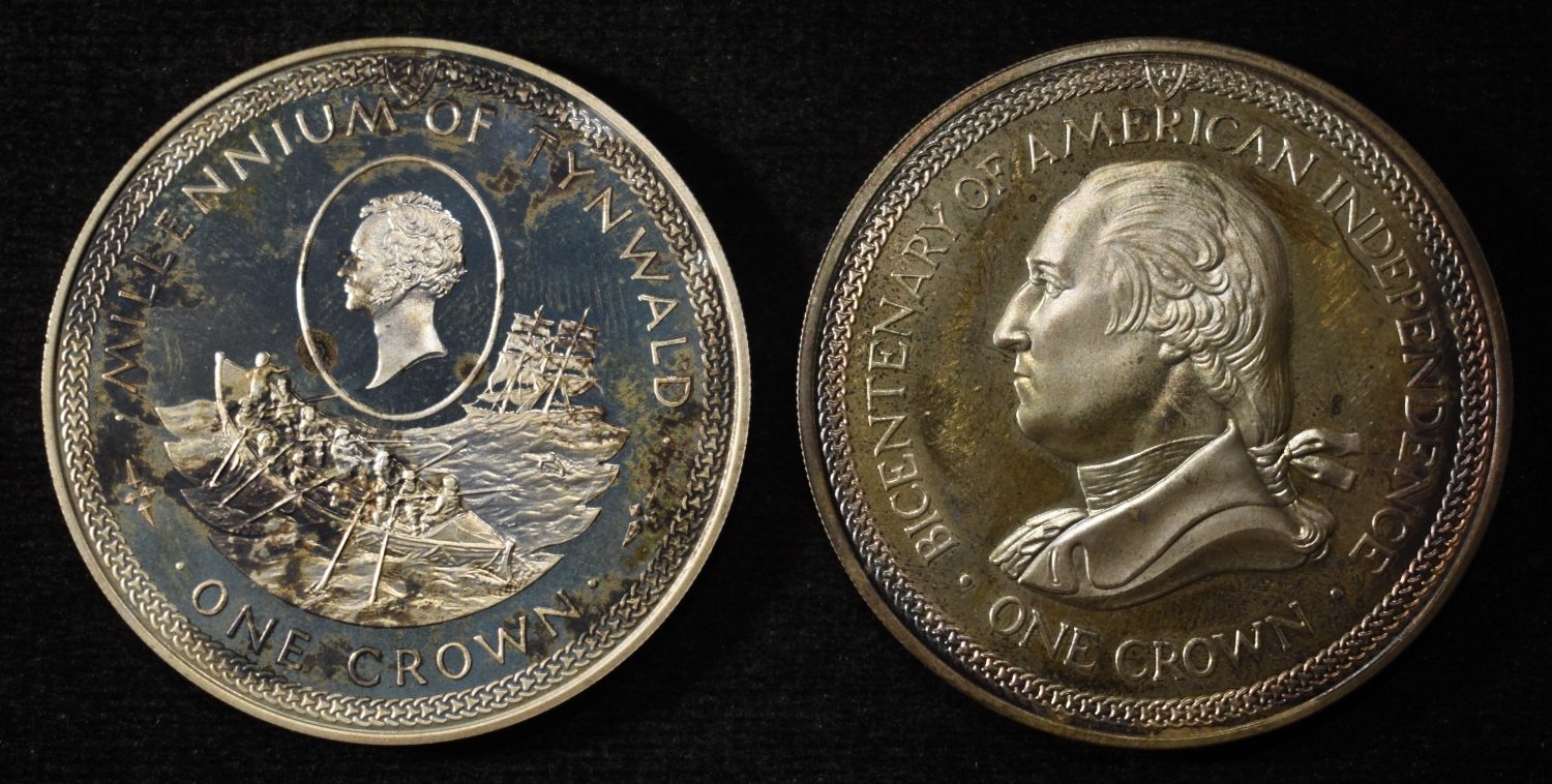 1976 & 1979 1 CROWN ISLE OF MAN