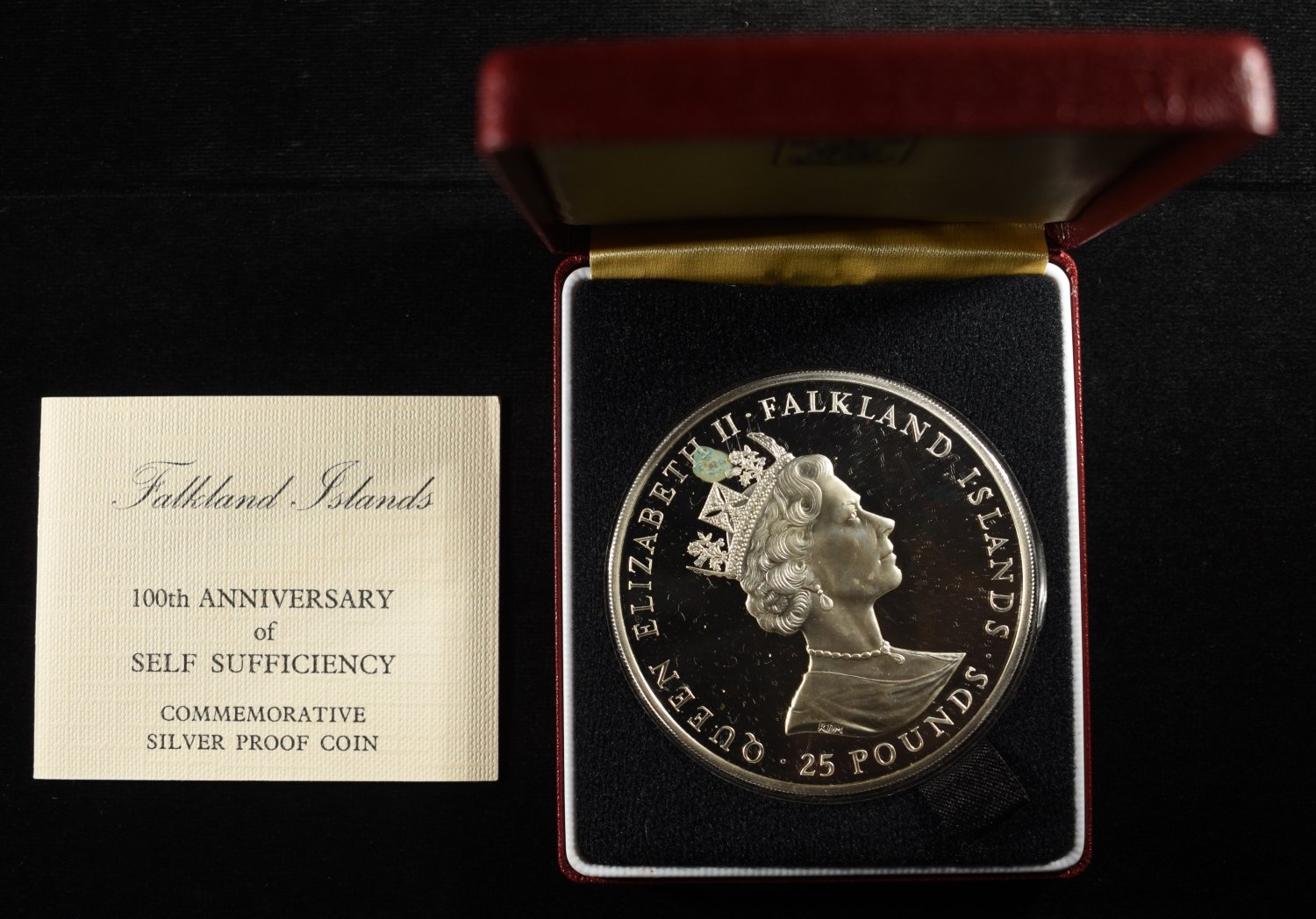 1985 25 POUND FALKLAND ISLANDS 92.5% SILVER