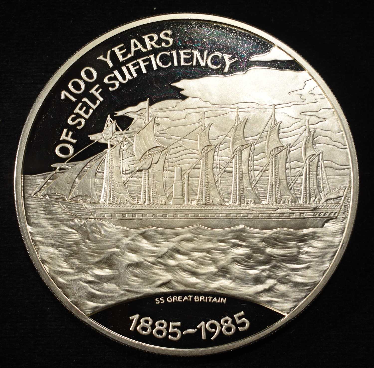 1985 25 POUND FALKLAND ISLANDS 92.5% SILVER