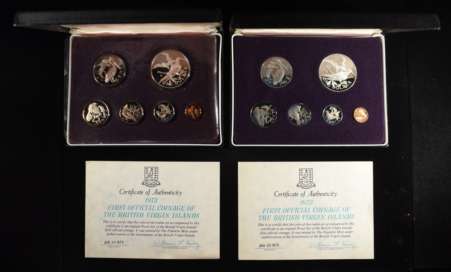 (2) 1973 VIRGIN ISLAND PROOF SETS