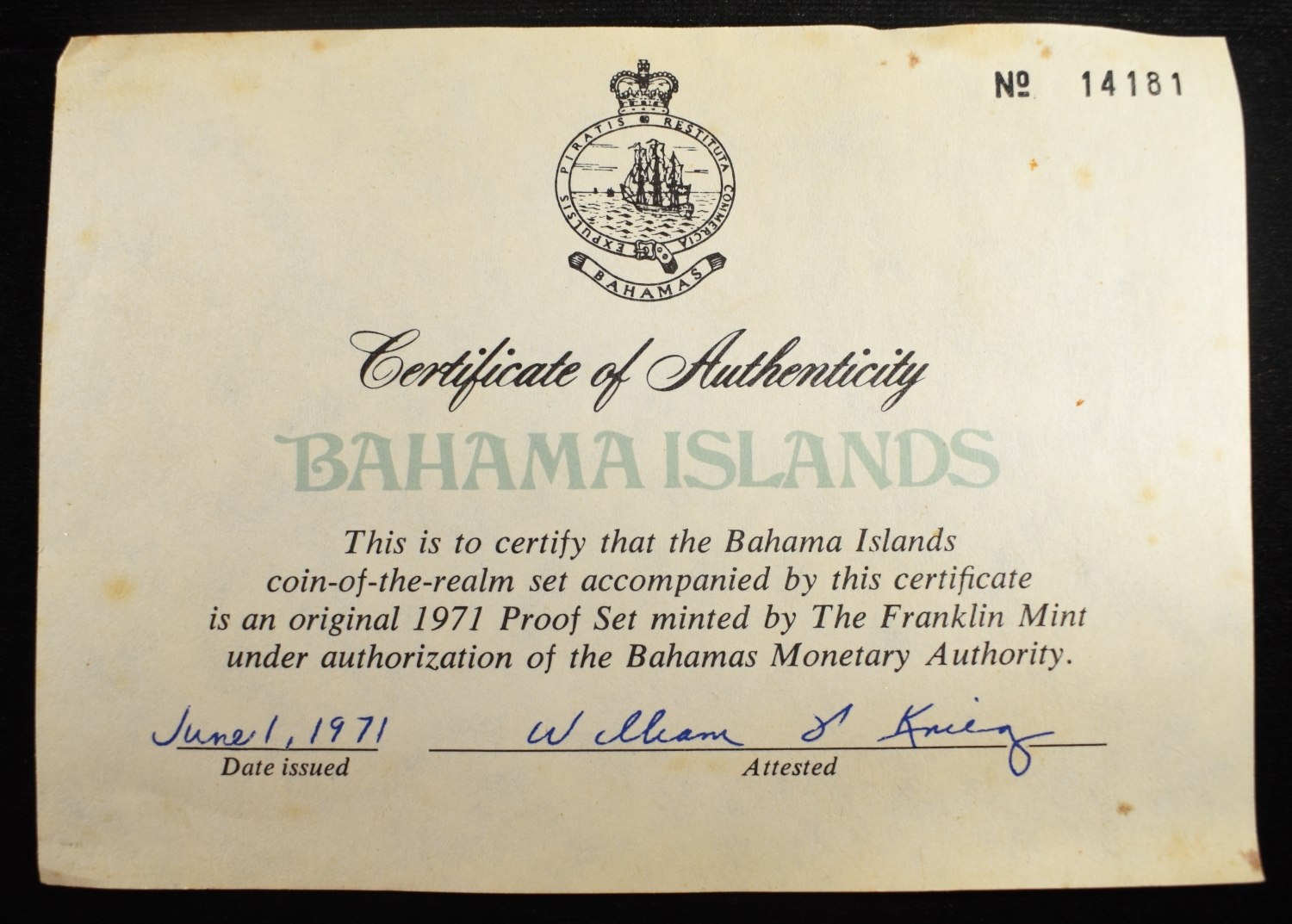 1971 BAHAMA ISLANDS PROOF SET