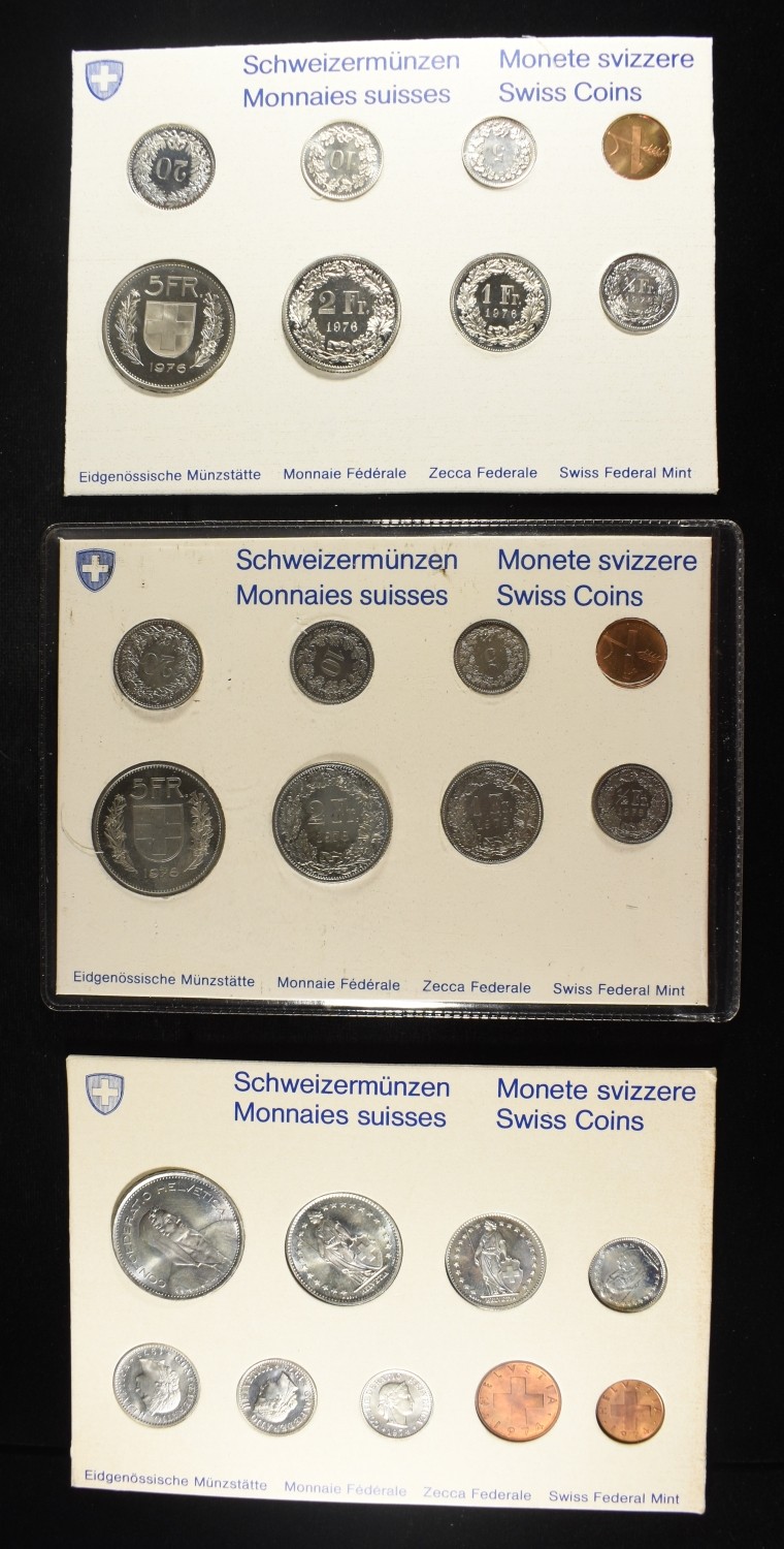 1974, 1976 & 1978 SWISS COIN SETS