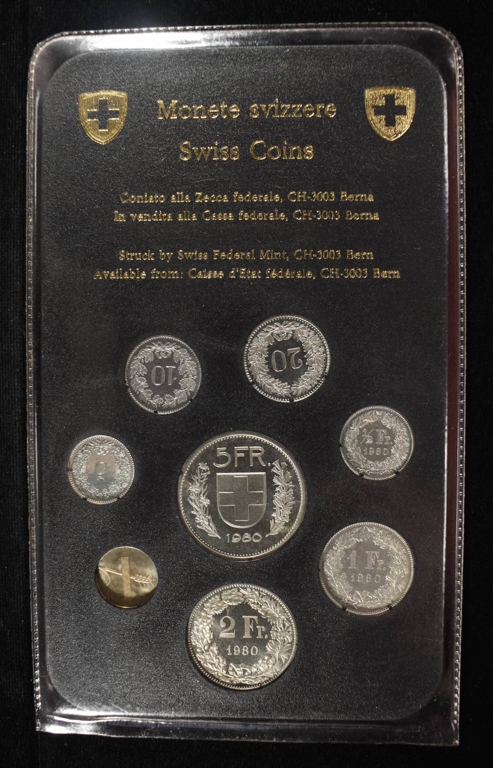 1977-1980 SWISS 8-COIN SETS