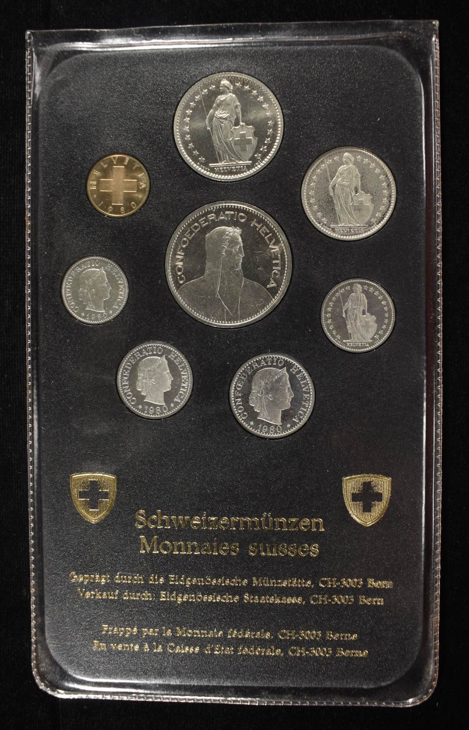 1977-1980 SWISS 8-COIN SETS