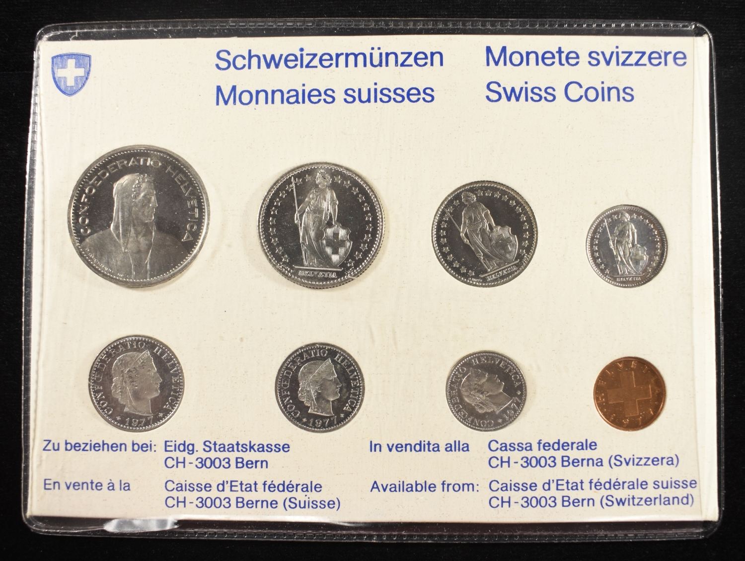 1977-1980 SWISS 8-COIN SETS