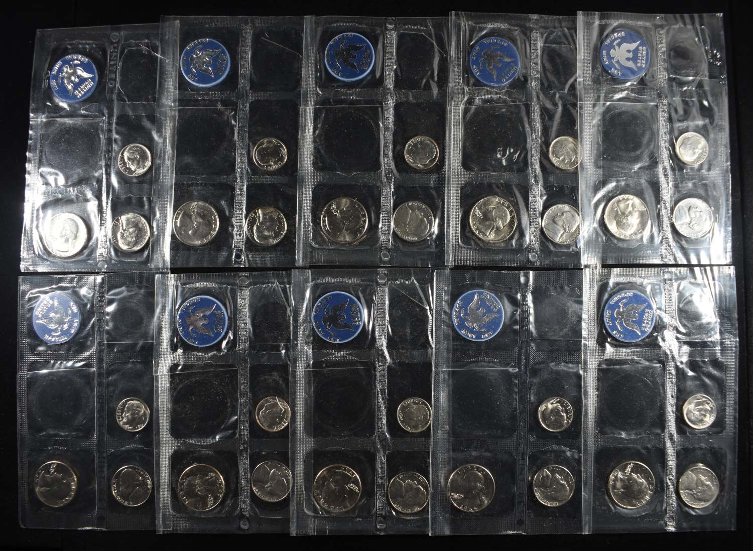 (10) SMS SETS MISSING 50C & 1C