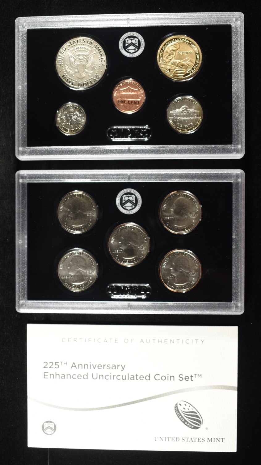 (2) 2017 225TH ANNIVERSARY ENHANCED UNC COIN SETS