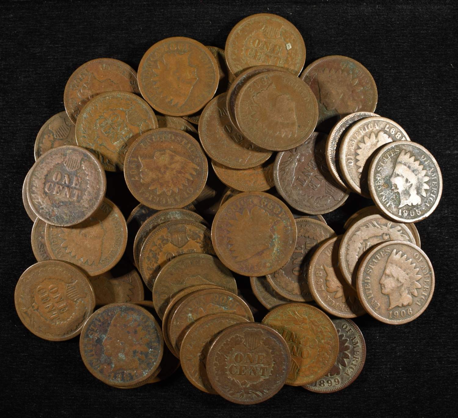 (50) INDIAN CENTS