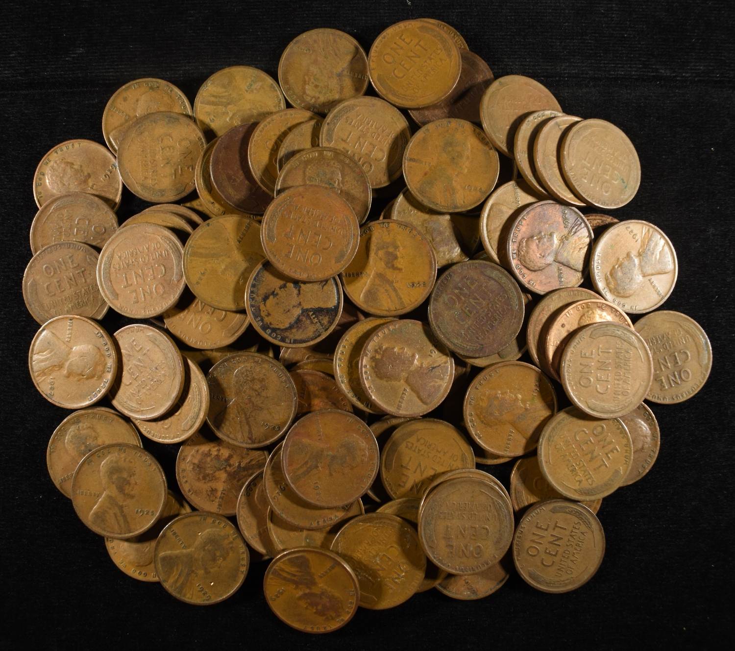 (98) WHEAT CENTS FROM THE 20'S