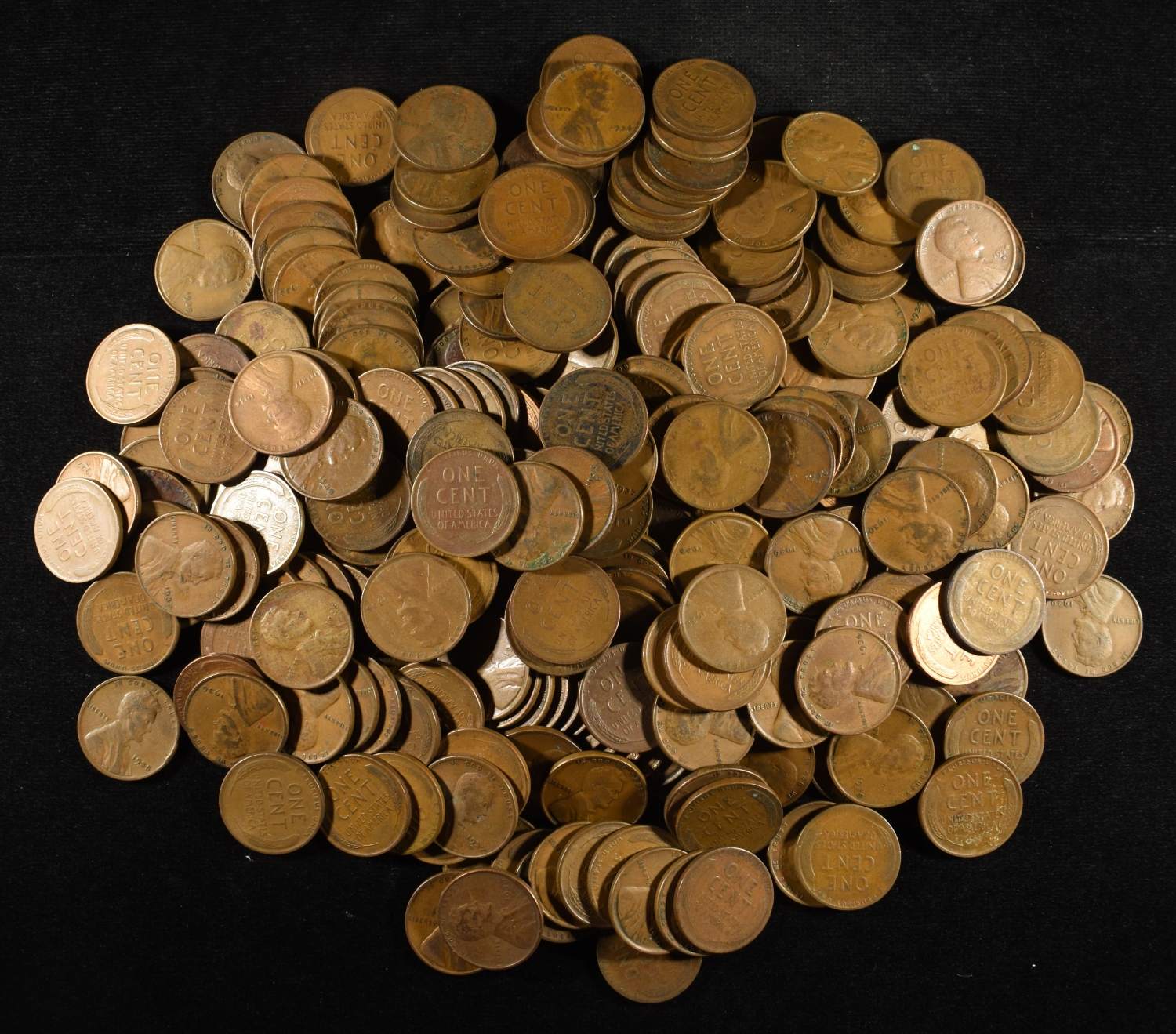 (250) WHEAT CENTS FROM THE 1930'S