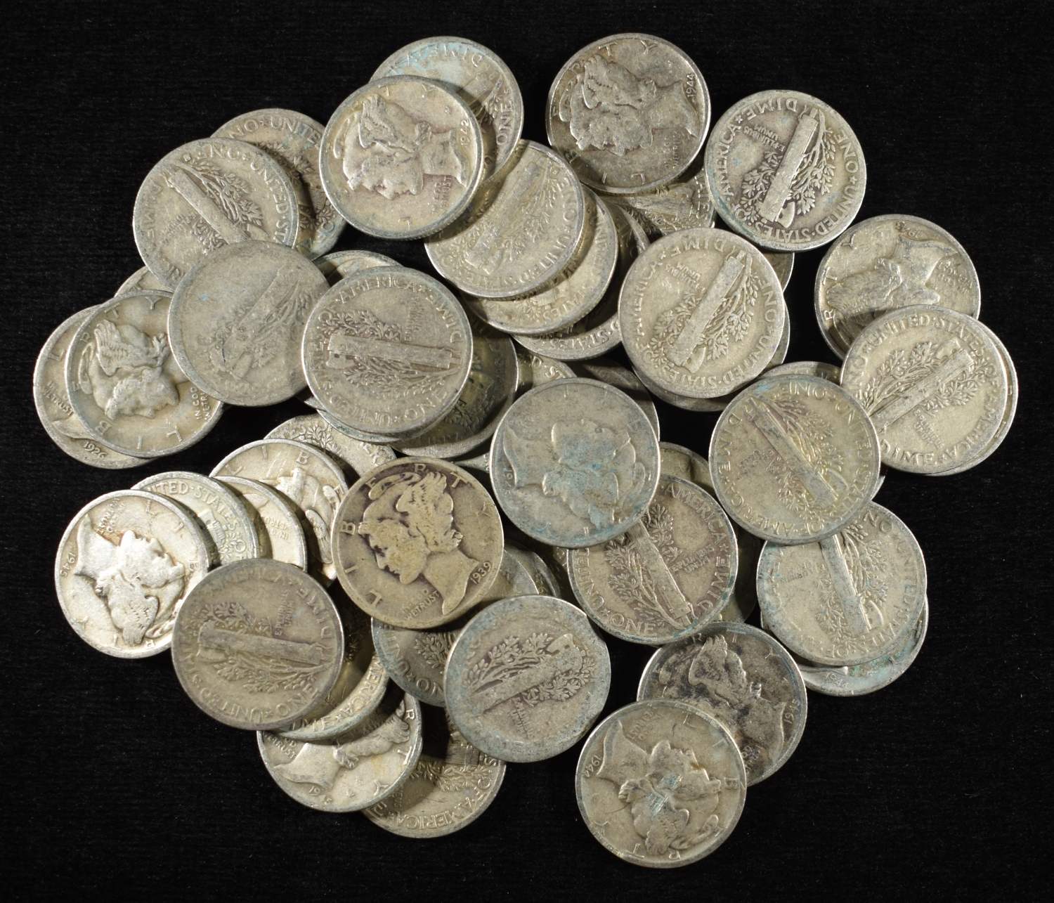 (50) MERCURY DIMES