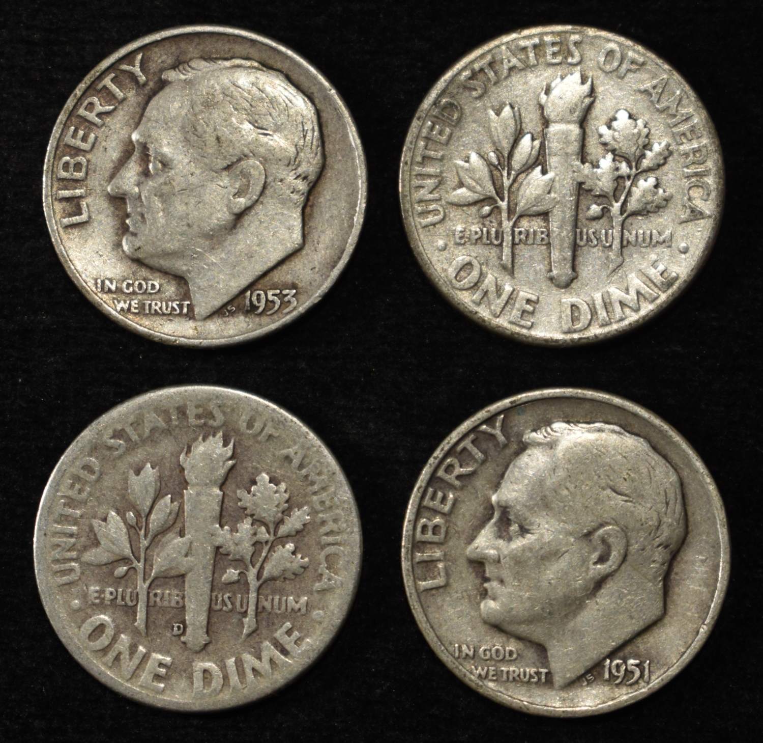 (50) 90% SILVER ROOSEVELT DIMES