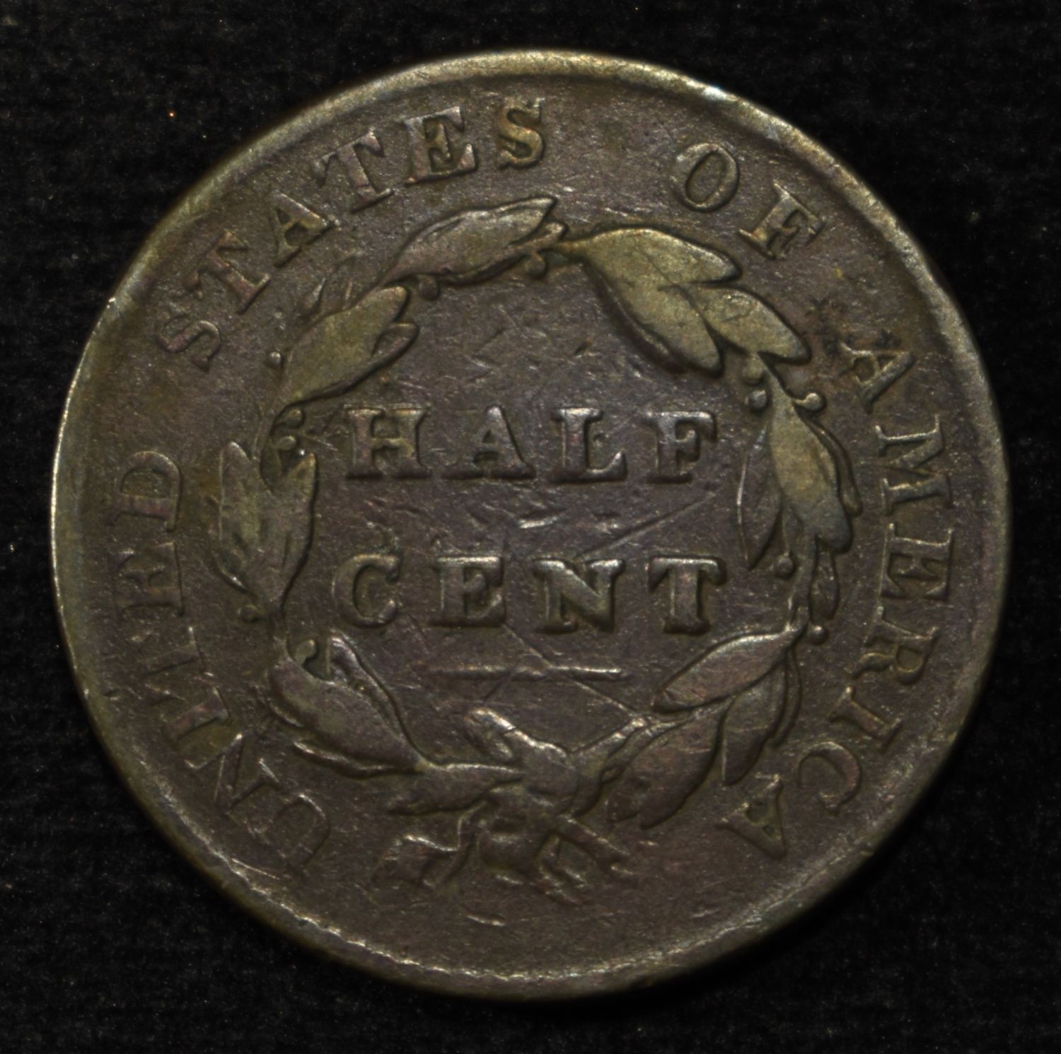 1825 HALF CENT FINE