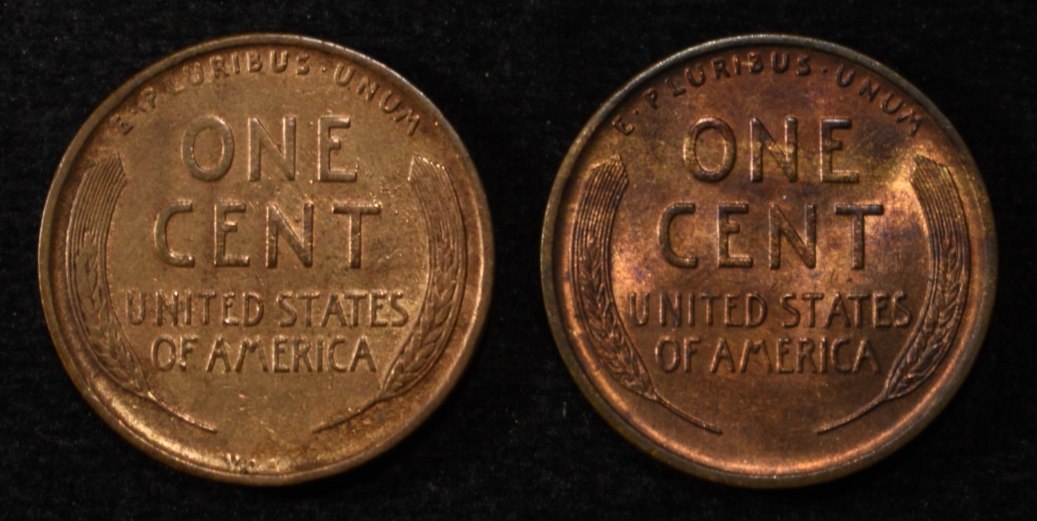 1909 & 1909 VDB LINCOLN CENTS CH BU RB