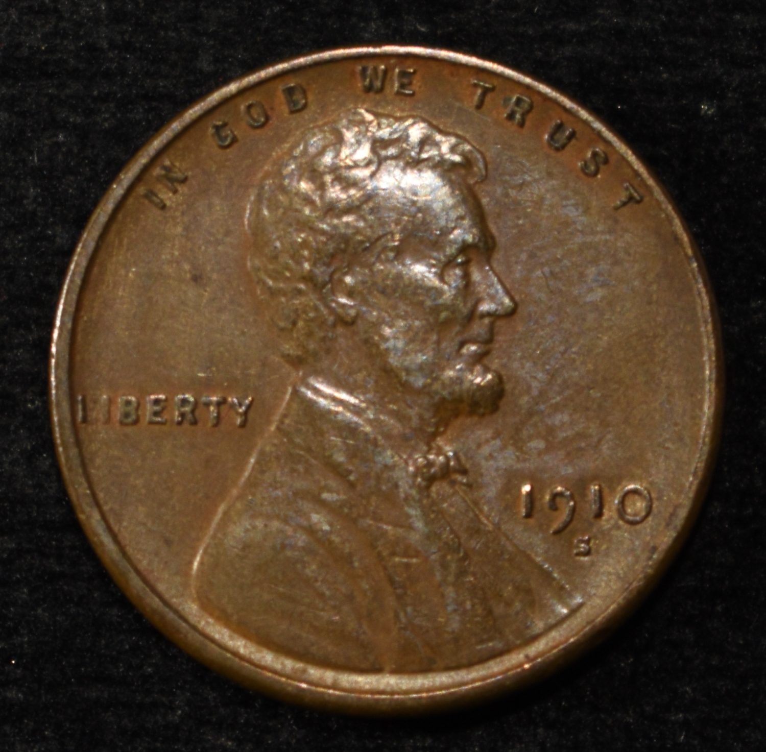 1910-S LINCOLN CENT AU