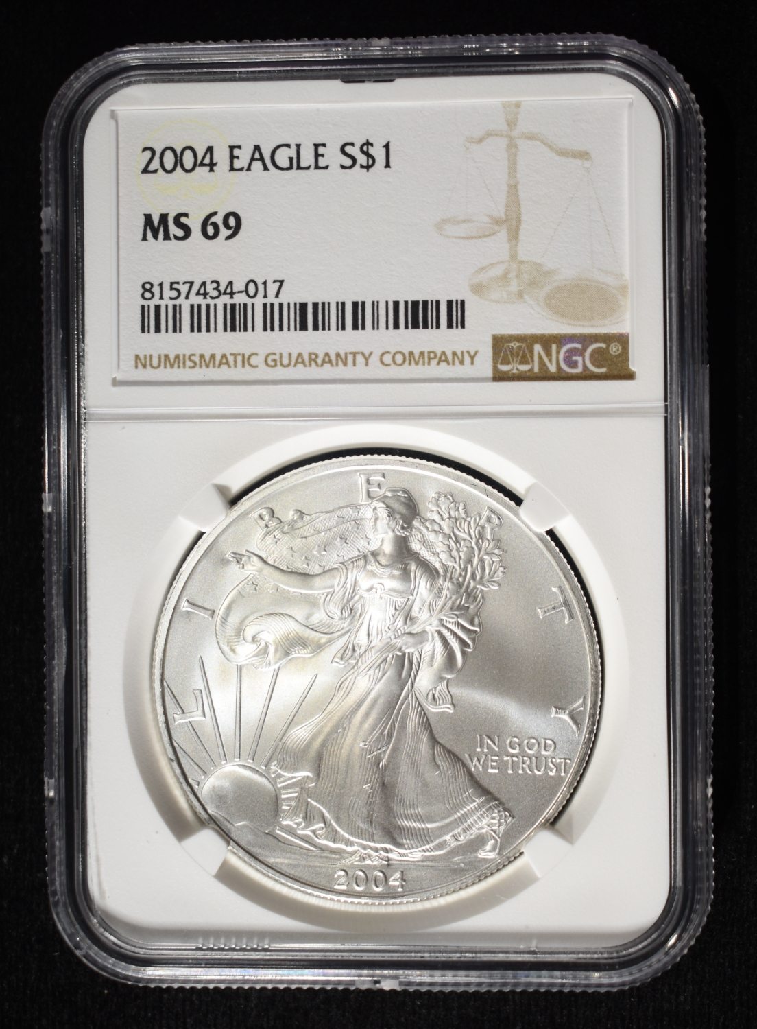 2004 AMERICAN SILVER EAGLE NGC MS69