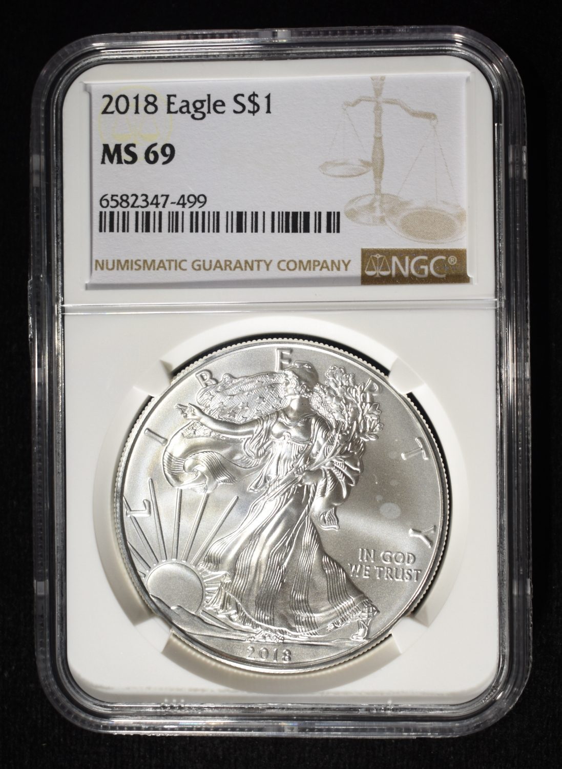 2018 AMERICAN SILVER EAGLE NGC MS69
