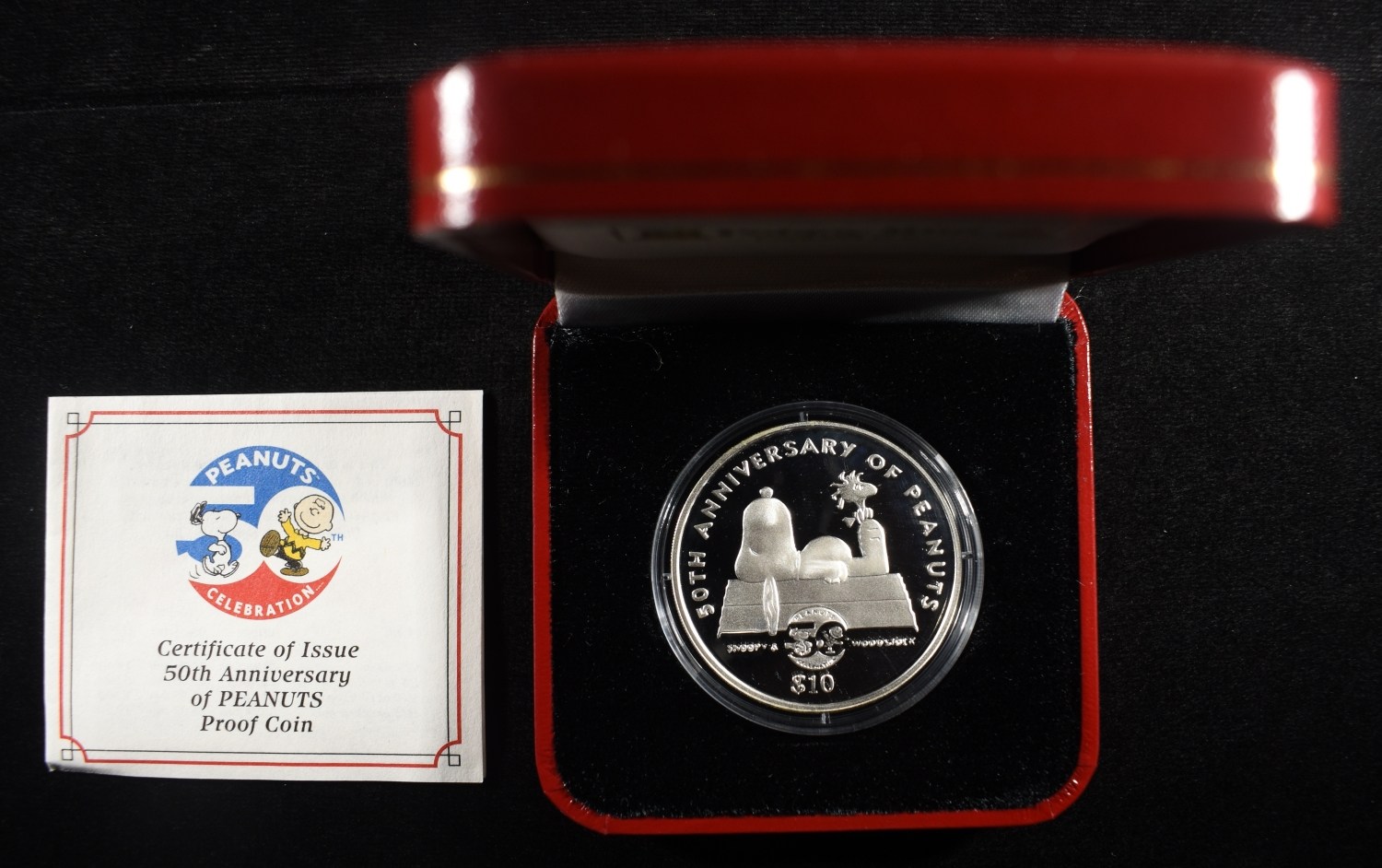 50TH ANNIV OF PEANUTS 1 OZ 0.999 SILVER PROOF