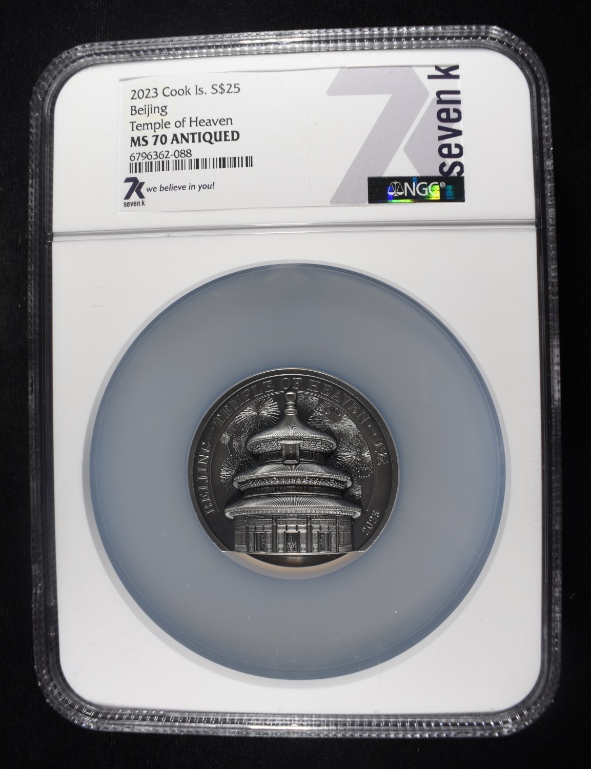2023 COOK IS. 5oz SILVER BEIJING TEMPLE NGC MS-70