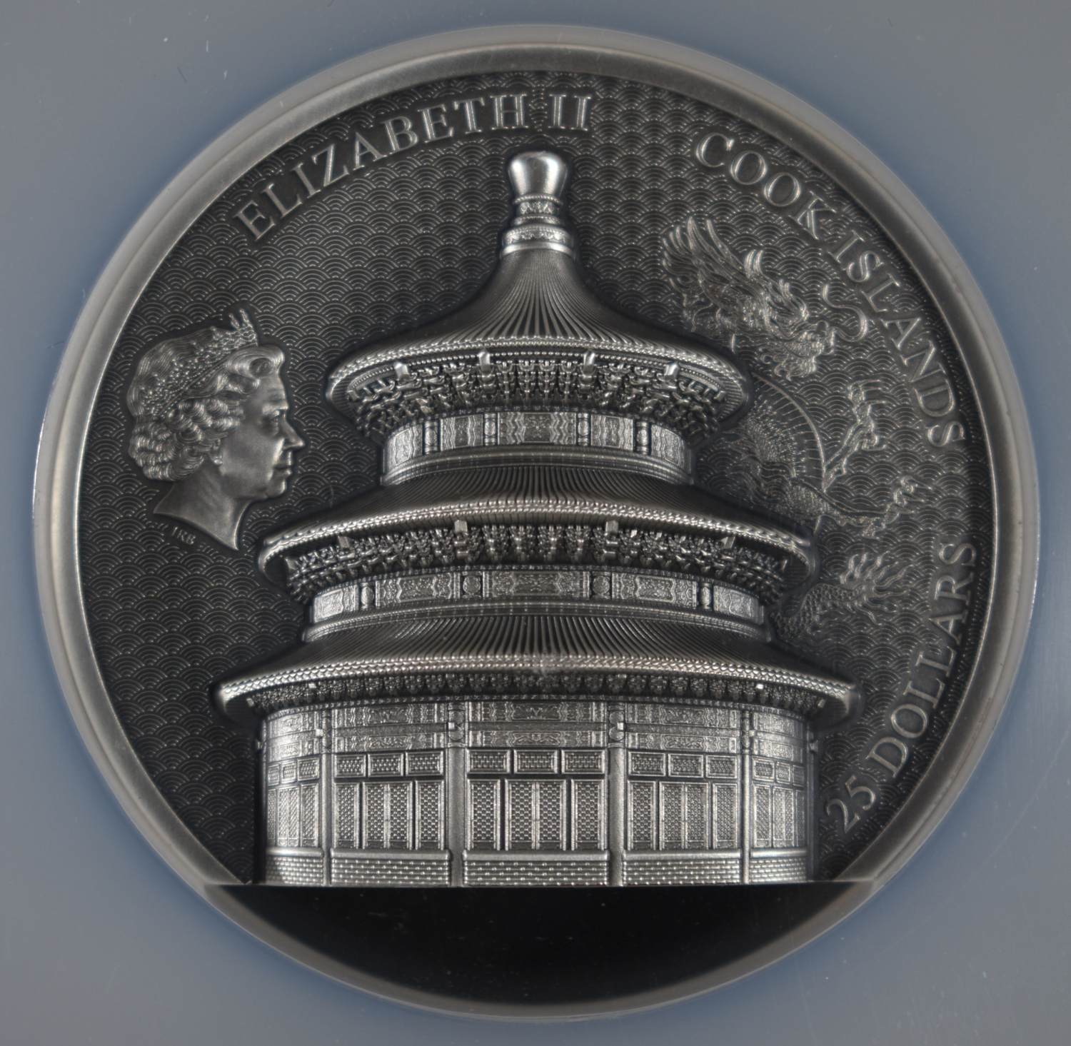 2023 COOK IS. 5oz SILVER BEIJING TEMPLE NGC MS-70