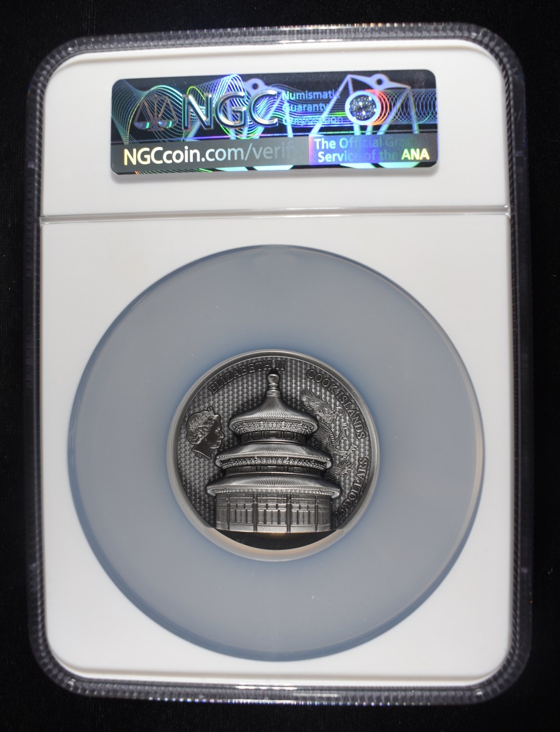 2023 COOK IS. 5oz SILVER BEIJING TEMPLE NGC MS-70